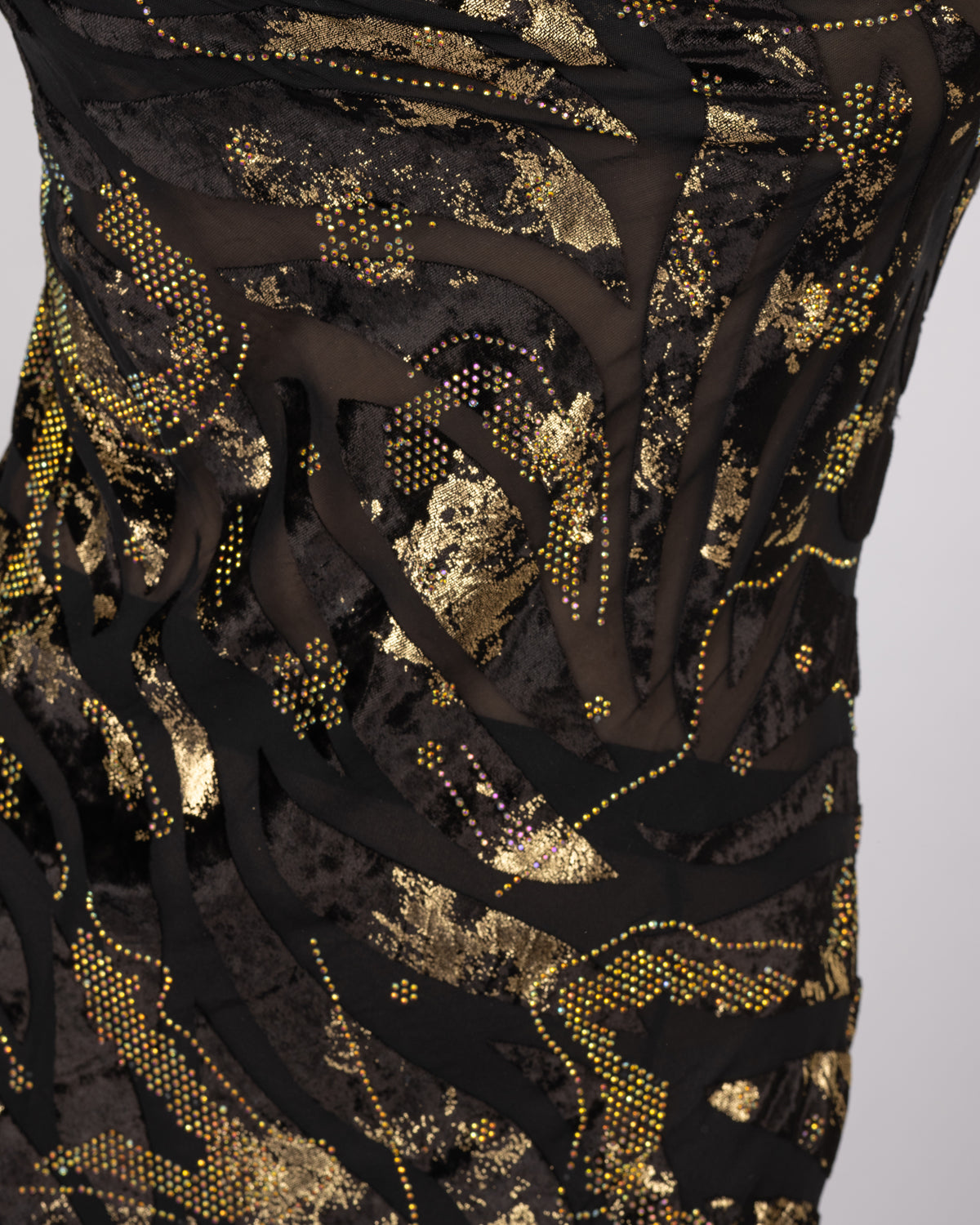 Luxury Silk Midi Dress with Gold Accents