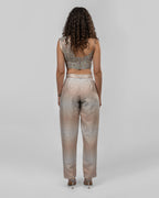 Pastel Grey Chiffon Cropped Top