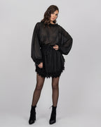 Oversized Top & Loose-Fit Shorts Set - Shimmery Tricot