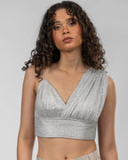 Silver Metallic Crop Top
