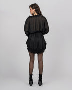 Oversized Top & Loose-Fit Shorts Set - Shimmery Tricot