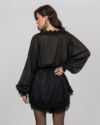 Oversized Top & Loose-Fit Shorts Set - Shimmery Tricot