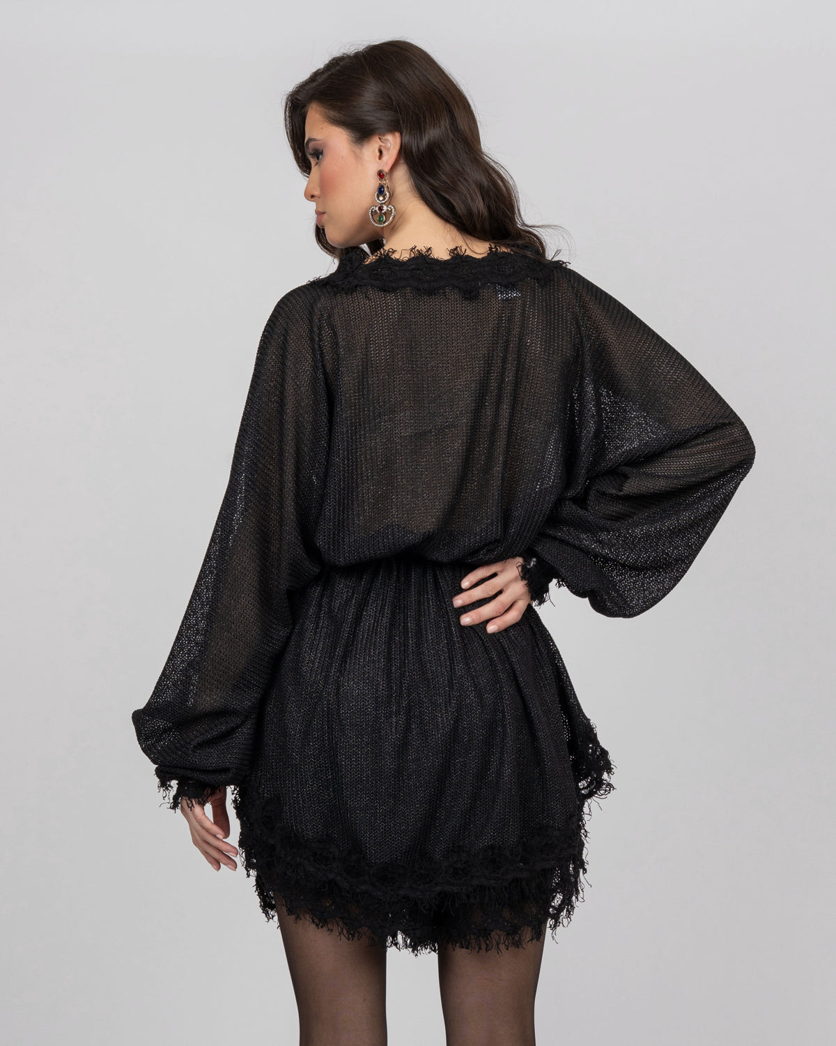 Oversized Top & Loose-Fit Shorts Set - Shimmery Tricot