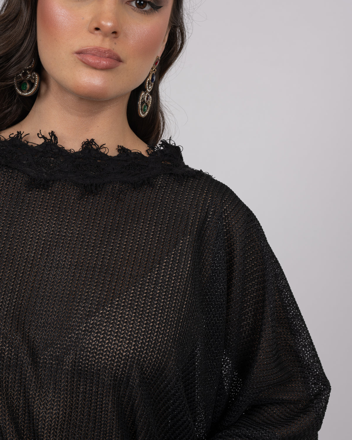 Oversized Top & Loose-Fit Shorts Set - Shimmery Tricot