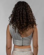 Silver Metallic Crop Top