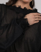 Oversized Top & Loose-Fit Shorts Set - Shimmery Tricot