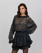 Oversized Top & Loose-Fit Shorts Set - Dark Petroleum Green Tricot