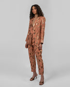 Set of Loose-Fit Wrapped Blazer & Trousers