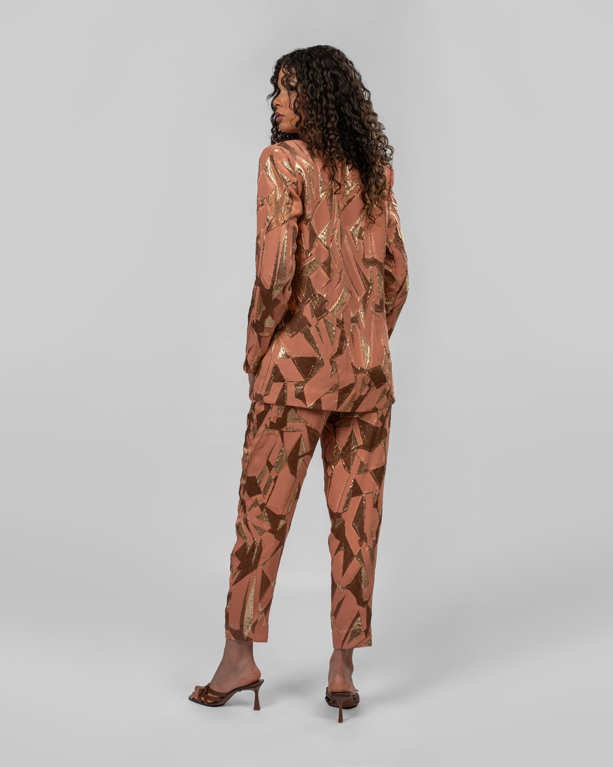 Set of Loose-Fit Wrapped Blazer & Trousers