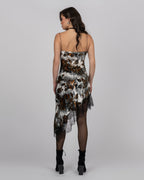 Luxury Silk Velvet Asymmetric Dress