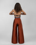 Printed Italian Silk Satin Wrap Top