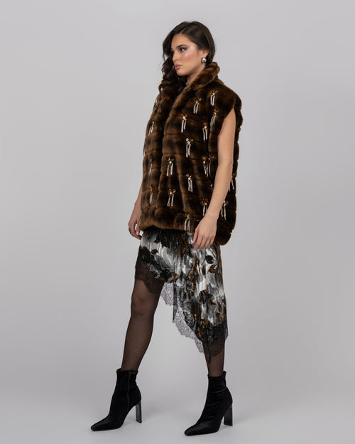 Brown Faux Fur Vest