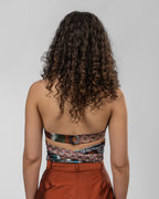 Printed Italian Silk Satin Wrap Top