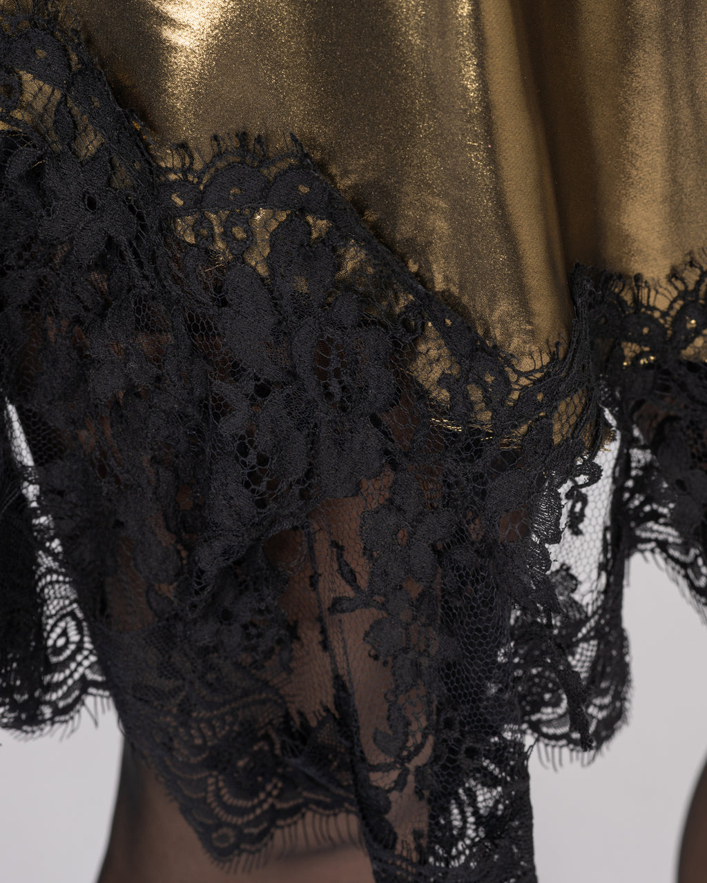 Asymmetric Gold Silk Skirt