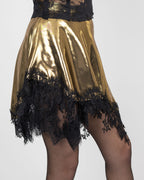 Asymmetric Gold Silk Skirt