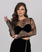 Black French Lace Top