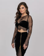 Black French Lace Top