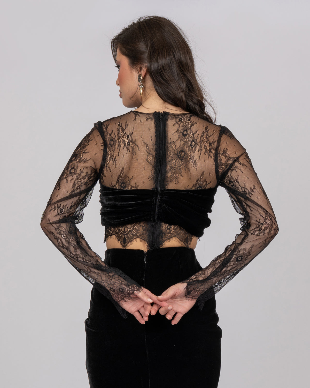 Black French Lace Top