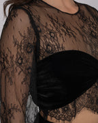 Black French Lace Top