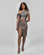 Silver jersey cropped top