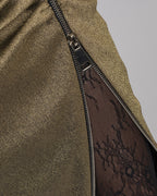 Gold Brocade Midi Skirt