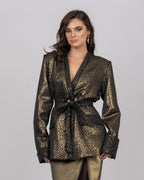 Dotted Brocade Blazer Jacket