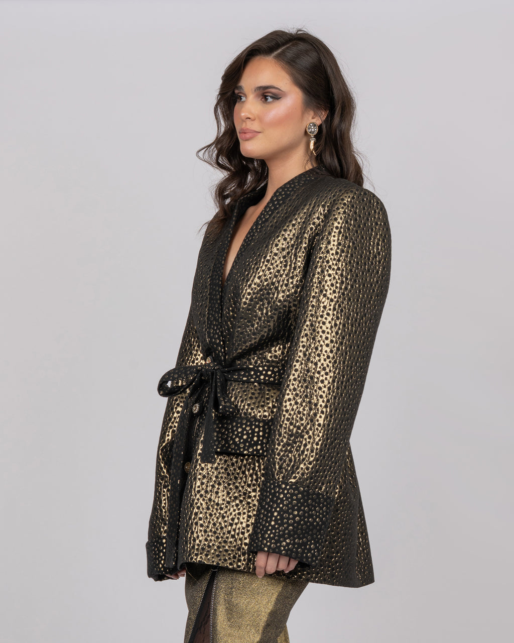 Dotted Brocade Blazer Jacket