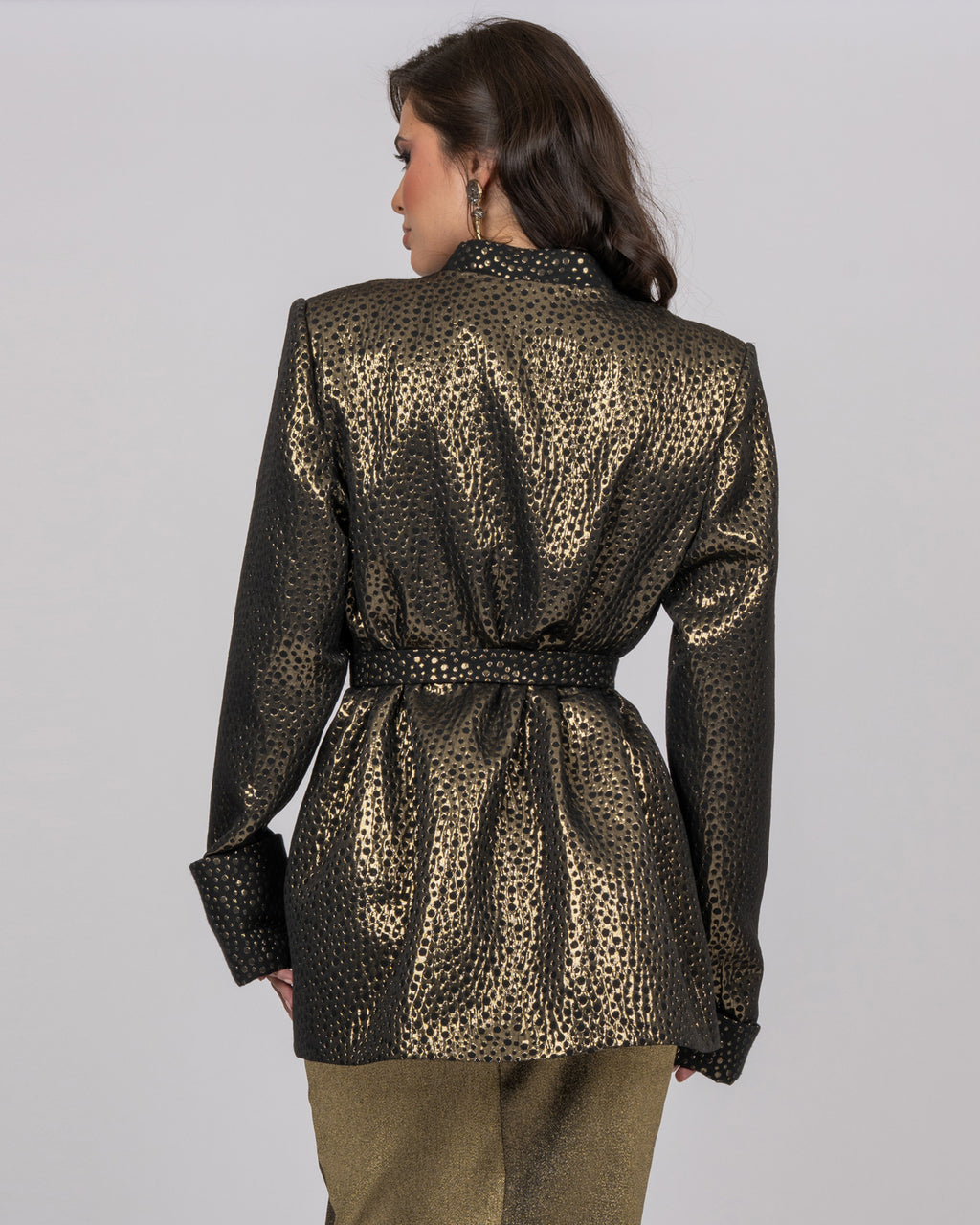 Dotted Brocade Blazer Jacket
