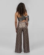 Rose Gold & Silver Geometric Trousers