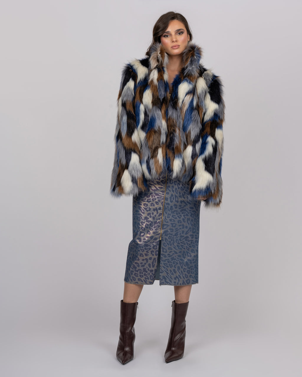 Multicolored Faux Fur Jacket