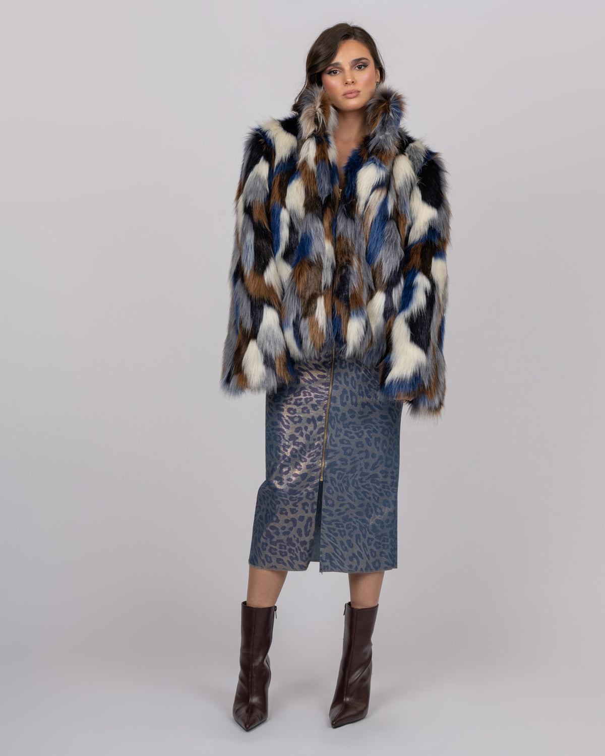 Multicolored Faux Fur Jacket