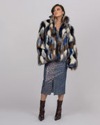 Multicolored Faux Fur Jacket