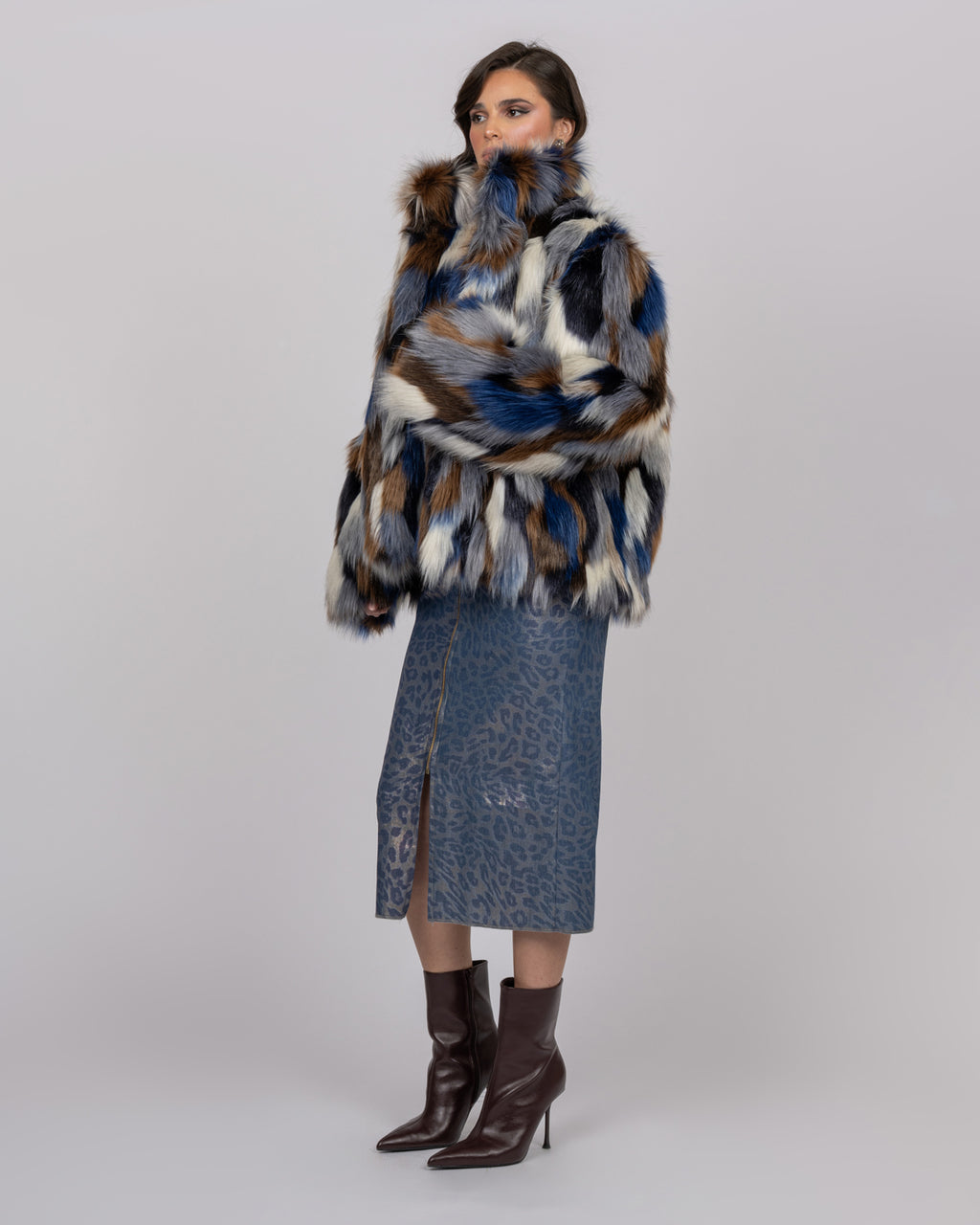 Multicolored Faux Fur Jacket