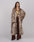 Silk Velvet Leopard Print Maxi Kimono