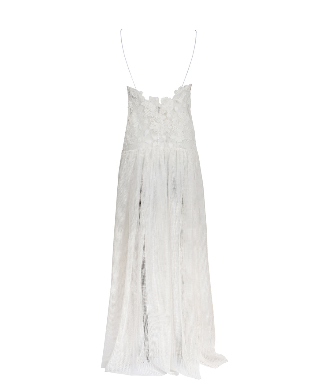 Dreamy Floral White Net Dress