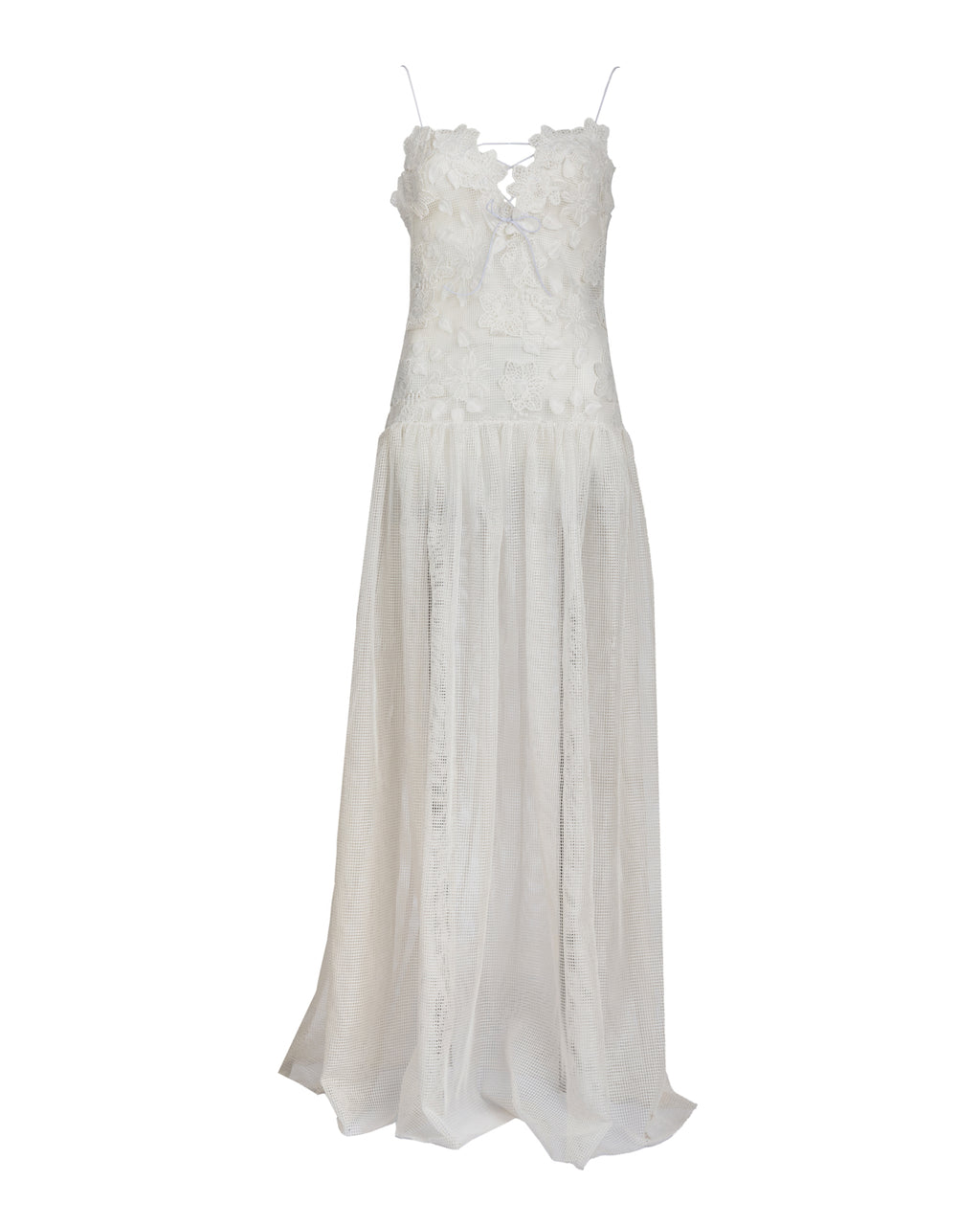 Dreamy Floral White Net Dress