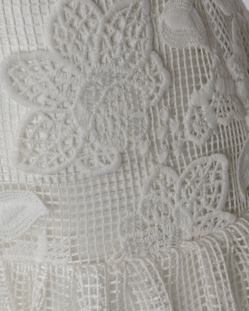 Dreamy Floral White Net Dress