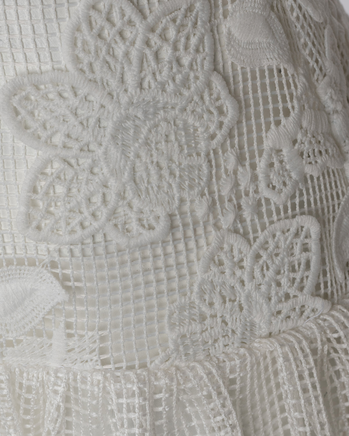Dreamy Floral White Net Dress