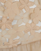 Chic Beige-Gold Guipure Lace Dress