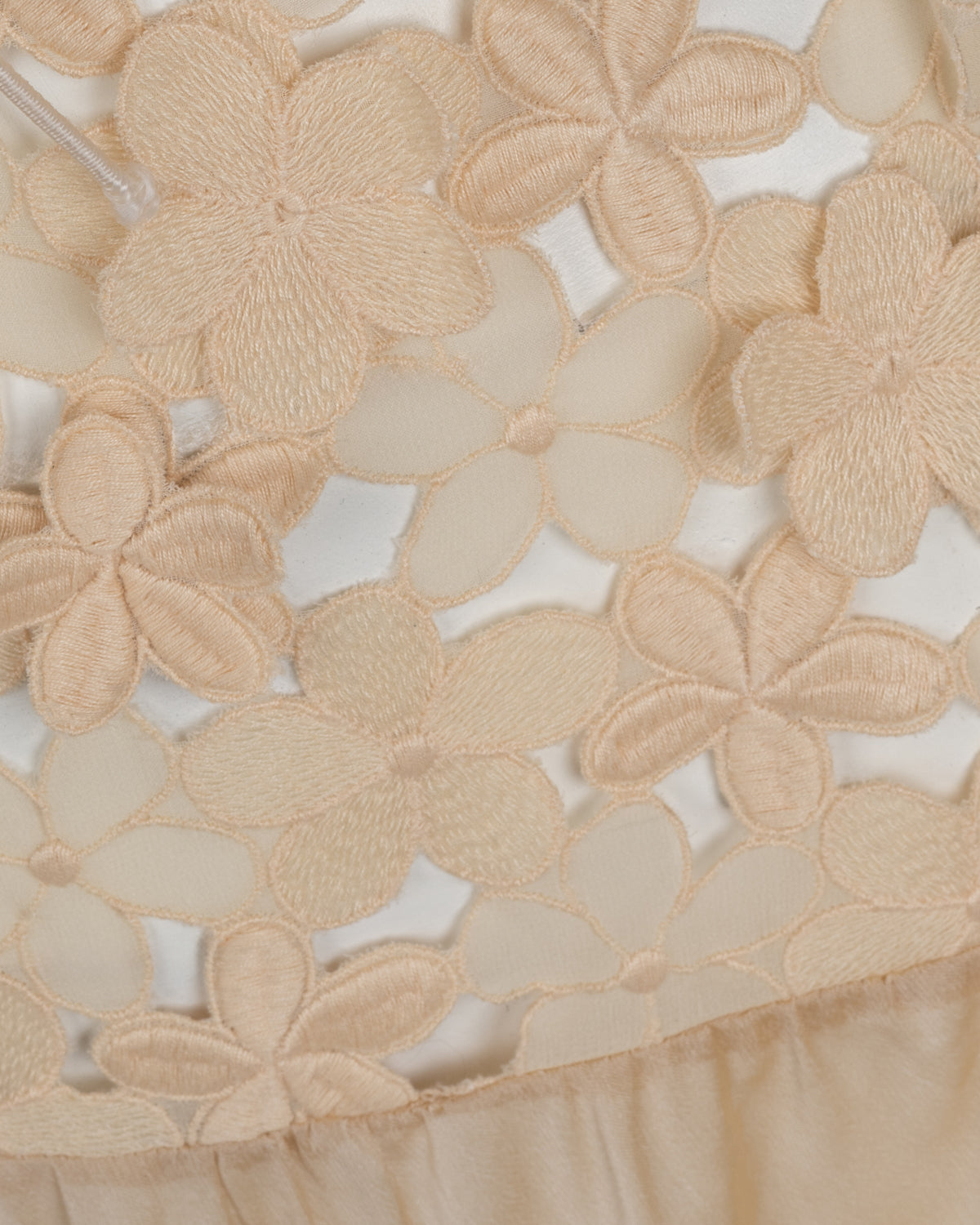 Chic Beige-Gold Guipure Lace Dress