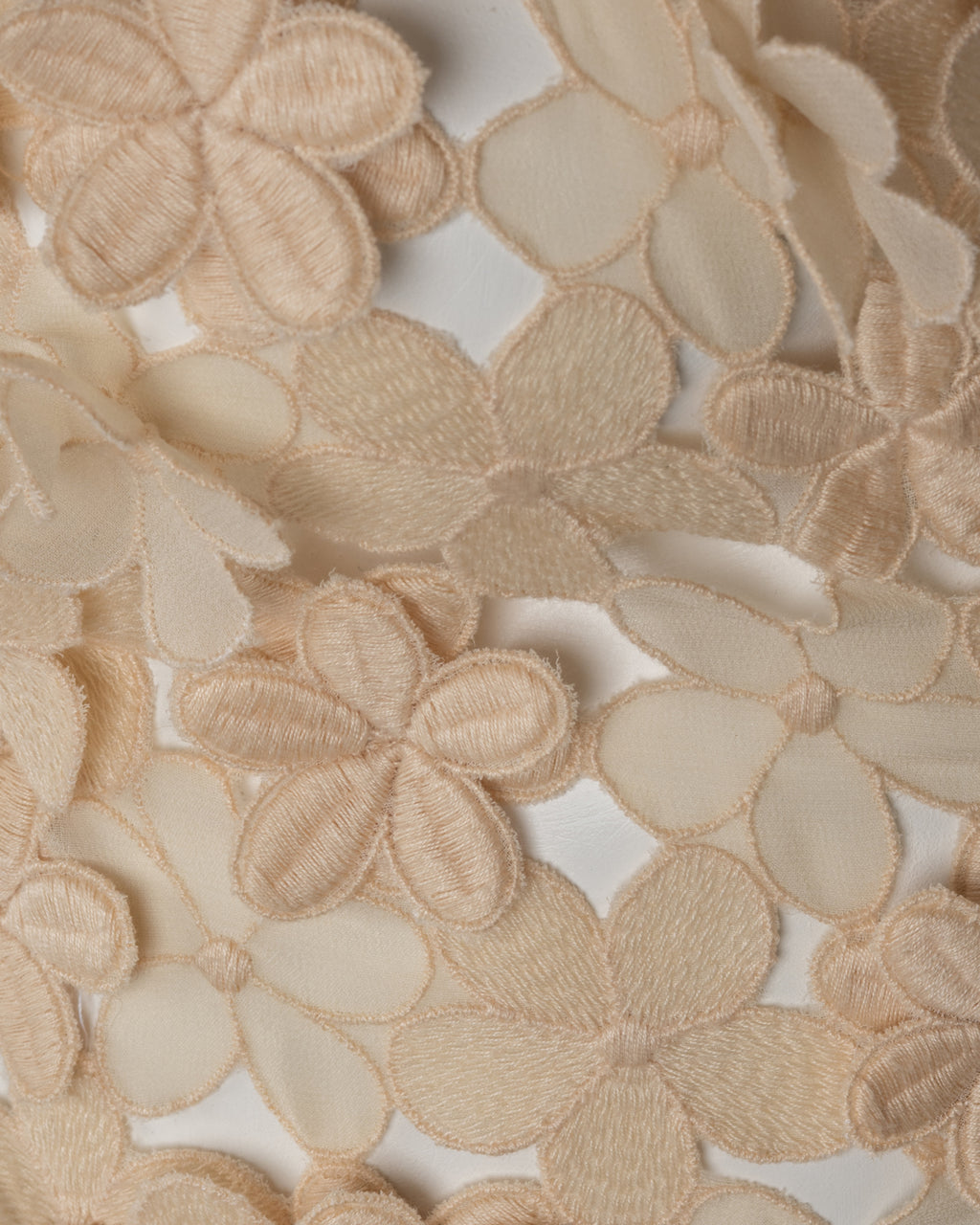 Chic Beige-Gold Guipure Lace Dress