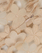 Chic Beige-Gold Guipure Lace Dress