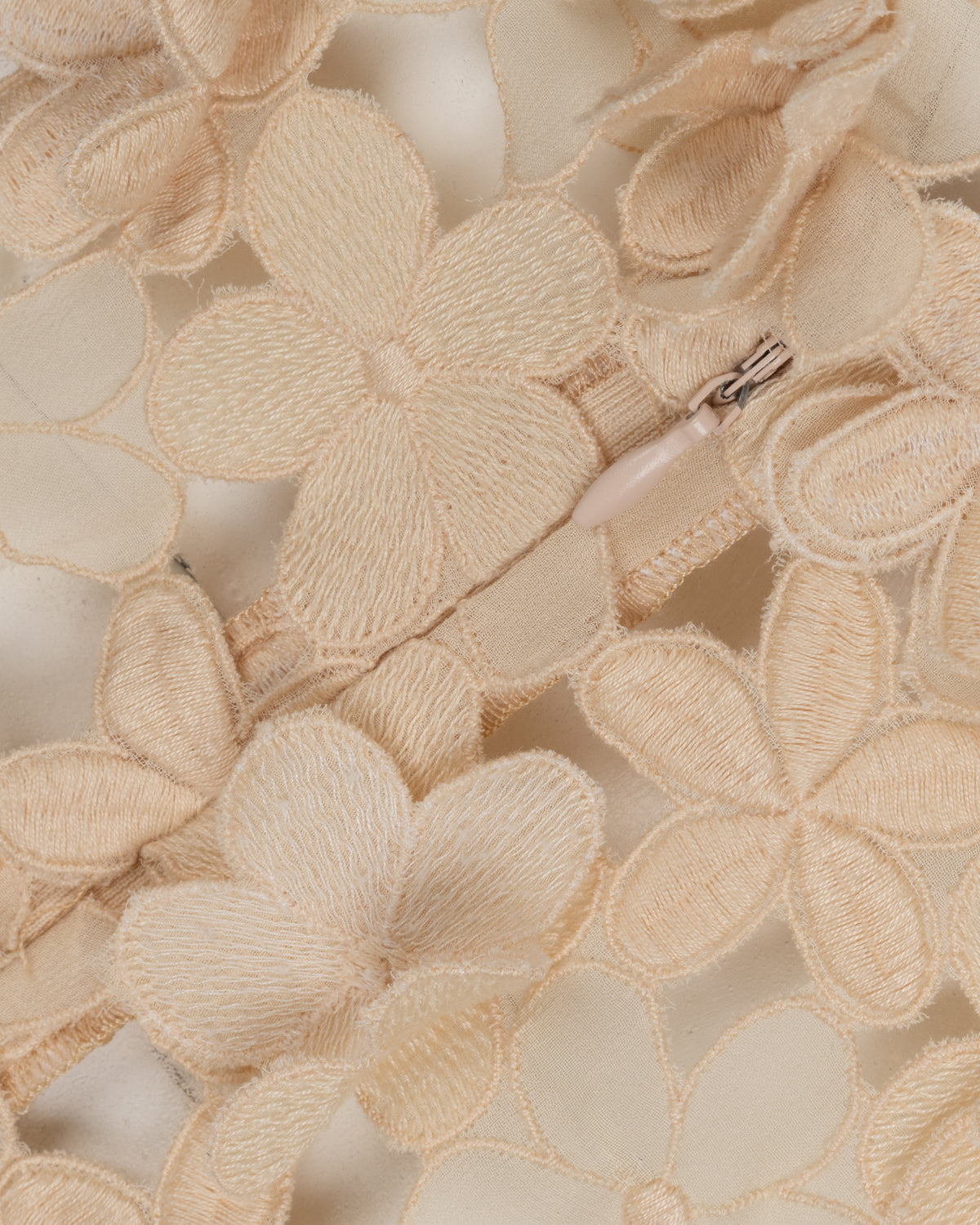 Chic Beige-Gold Guipure Lace Dress