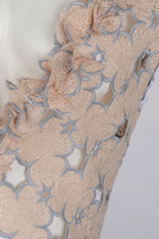 Chic Nude Embroidered Net Dress