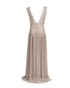 Chic Nude Embroidered Net Dress