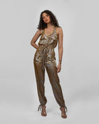 Loose Metallic Jumpsuit