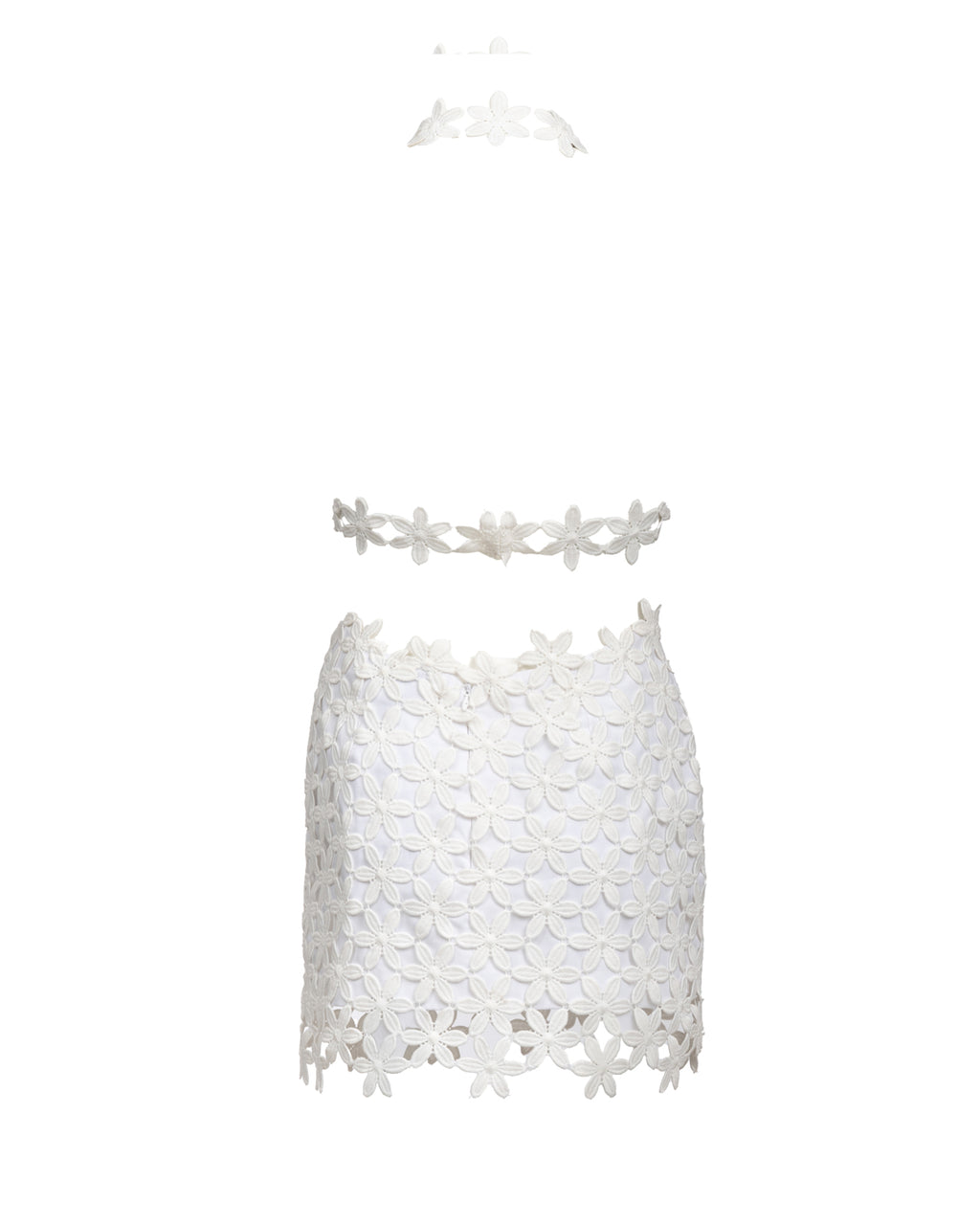 Dreamy White Guipure Cutout Dress
