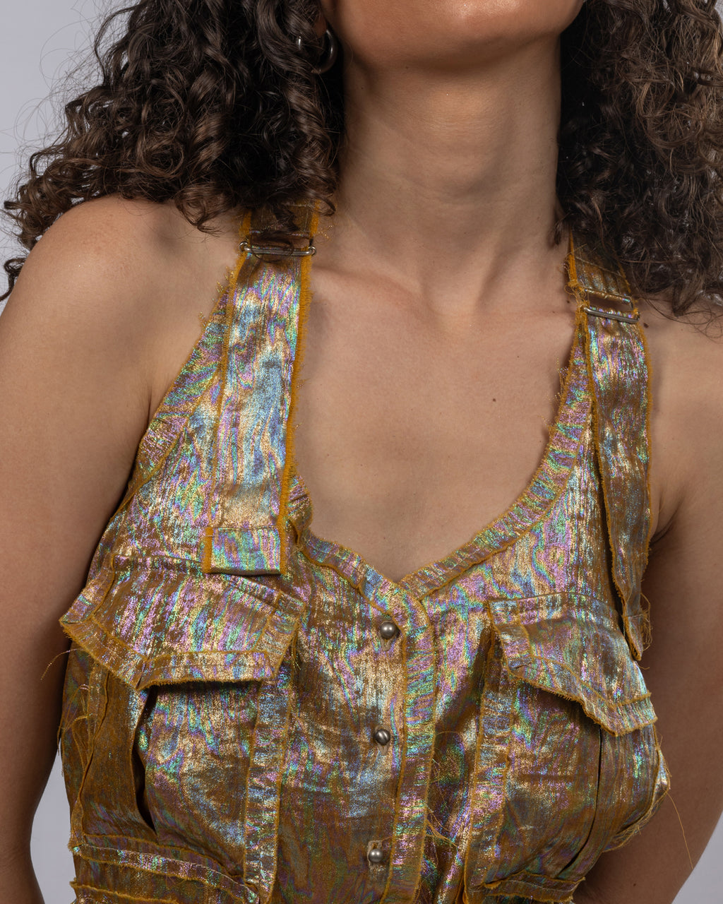 Loose Metallic Jumpsuit