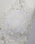 Dreamy White Guipure Cutout Dress