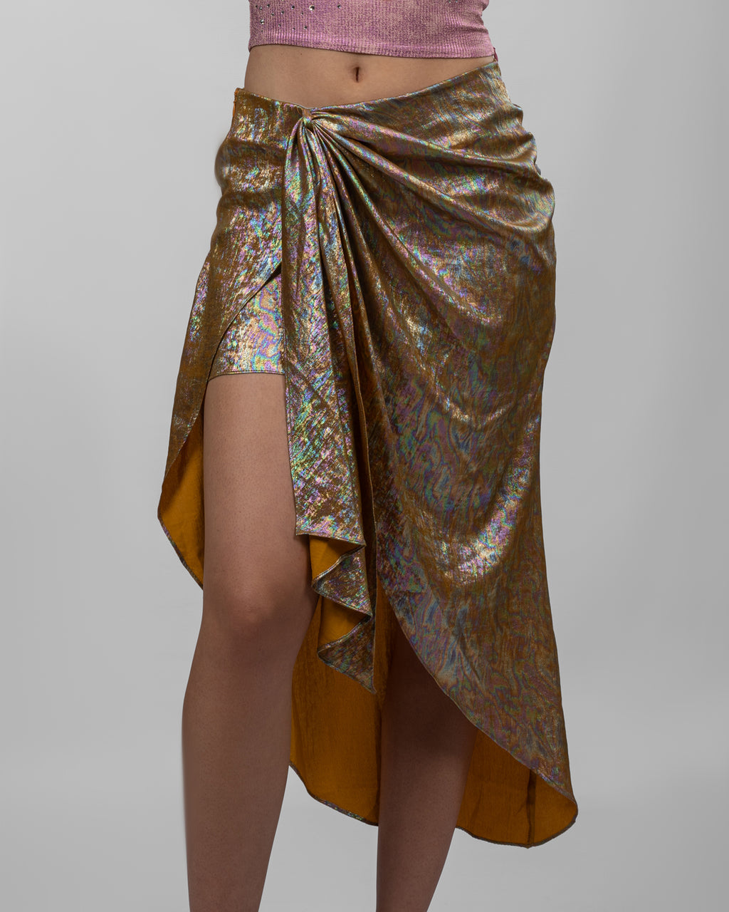 Asymmetric Wrap Midi Skirt